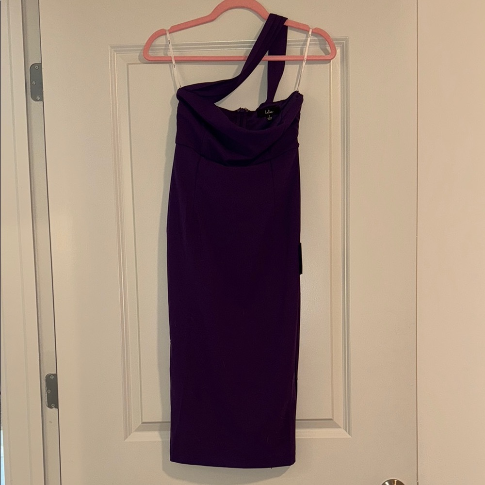 Elegant Purple One-Shoulder Dress